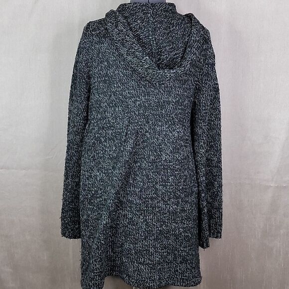 SOPHIA MAX Black and White Hooded Cardigan Sweater Size Small - Picture 7 of 8
